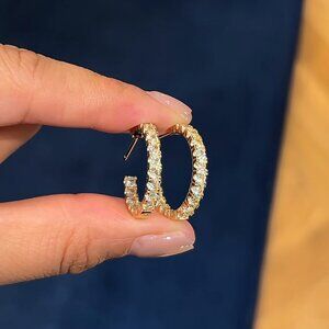 APM Monaco Cubic Zirconia Hoop Earrings